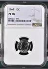 1964 Proof Roosevelt Dime, NGC PF 68