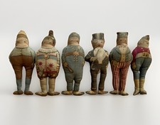 Antique 1892 Palmer Cox Brownie Cloth Dolls Lot of 6 Arnold Print Works Signed