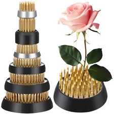 6 Pcs Flower Frogs Round Brass Floral Frogs Flower Holder Japanese Ikebana Va...