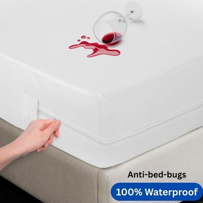 100 % Baumwolle Anti-Bett-Wanze mit Reißverschluss Vollmatratzenschutz Gesamtgehäuse Abdeckung