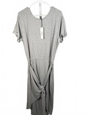 LBLC The Label Heather Grey Women's Kelly Wrap Dress - L NWT 