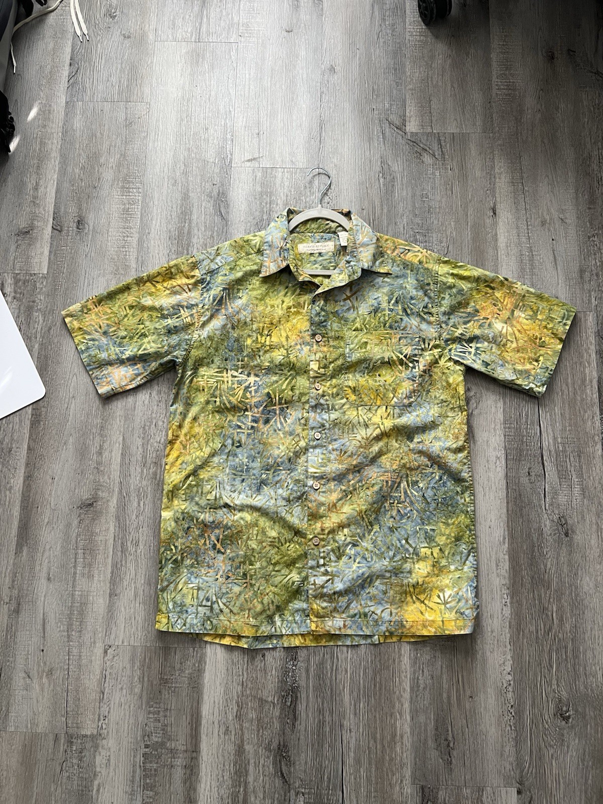 Island Republic Men's Short Sleeve Shirt Tropical Medium Green