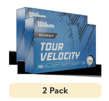  2 pack Wilson Tour Velocity Golf Balls, Rubber White, 15 Count