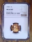 1944-P BU Lincoln Cent NGC MS66 RD (068)