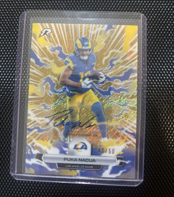 Topps 2026 Puka Nacua Los Angeles Rams #58 Autograph Serial #/50 GOLD