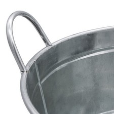 Metall Zink Wanne mit Griffen - 50 x 22 cm - Mini Garten Deko Zier Teich Becken
