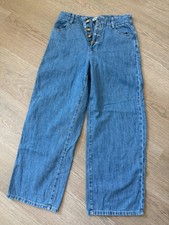 ZARA Women's Blue Denim Wide Leg Jeans Size 4 High Rise Excellent Condition