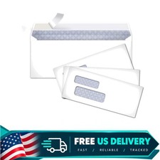Security Tinted Double Window Envelopes 500-Pack for Invoices Documents