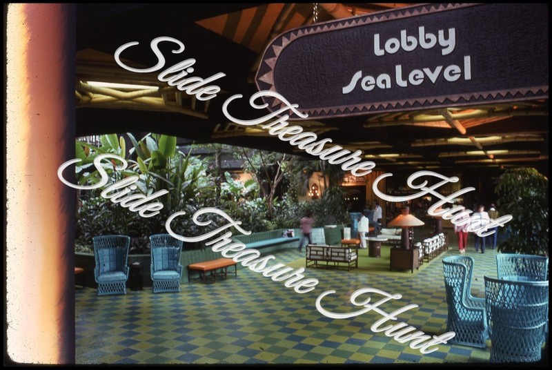 Polynesian Village Resort Disney World Hotel Lobby 35mm Slide 1970s Kodachrome