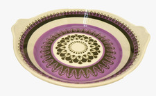 VINTAGE IDE BROS JAPAN PURPLE ORNATE DECORATED IRONSTONE OVEN WARE POTTERY DISH