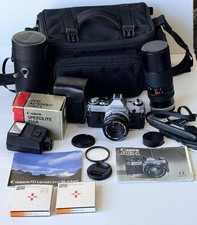  Excellent Canon AE-1 Silver 35mm SLR Film Camera Bundle With 2 Lenses  More