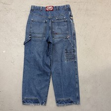 Vintage Ecko Unltd. Baggy Denim Jeans 34x30 90s Y2K Wide Leg Hip Hop Rap Echo