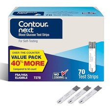 Contour Next Blood Glucose Test Strips 70ct, No Coding, Accurate