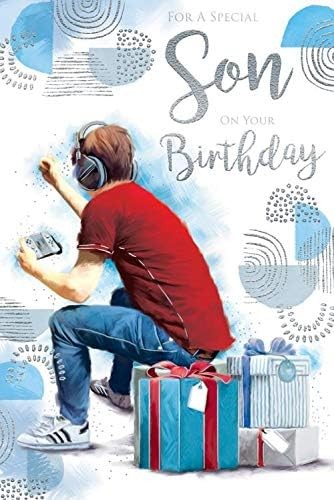 For A Special Son Birthday. Gaming Card. 23x15cm