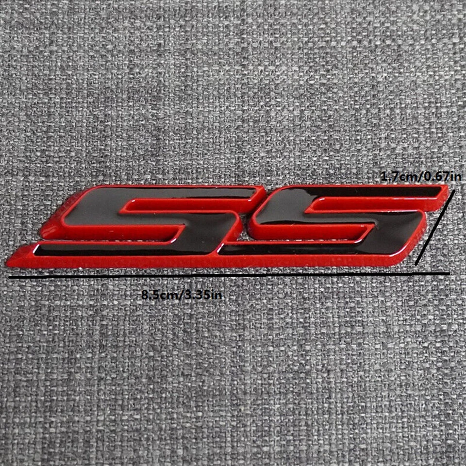 3x Red Letter Fits Camaro Cobalt Impala SS Badge Fender Trunk Emblem Decal - Image 3 of 4