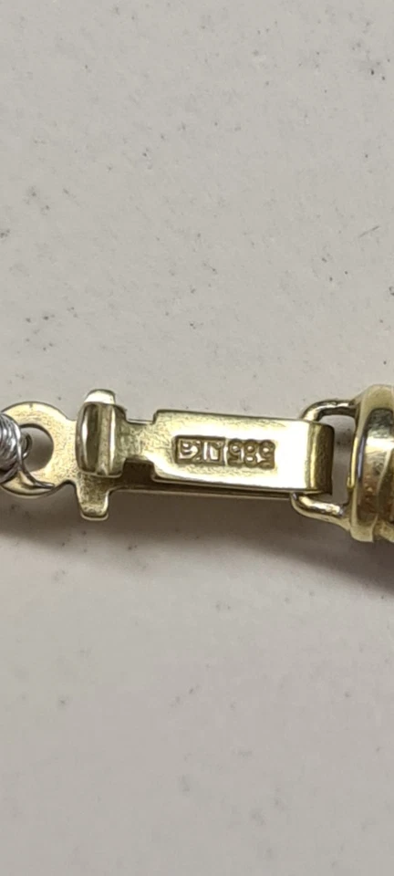 Perlmuttperlen / Perlen mit Korallen Kette ** 585er Gold Verschluß ** - Bild 4 von 4