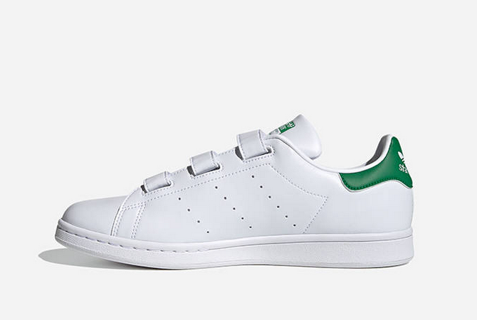 靴 adidas STAN SMITH CF Adidas Stan Smith CF Hook Loop Laceless Touch Fastener White
