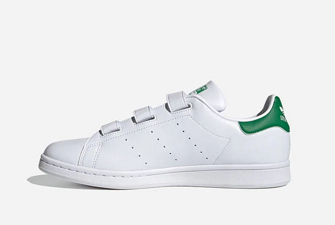 Adidas Stan Smith CF Hook Loop Laceless Touch Fastener White Green