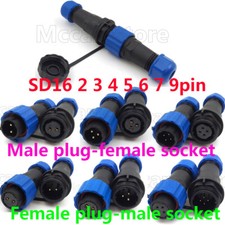 SD16 2-9 Pin Pair Bulkhead Waterproof IP68 Cable Plug Socket,Aviation Connector