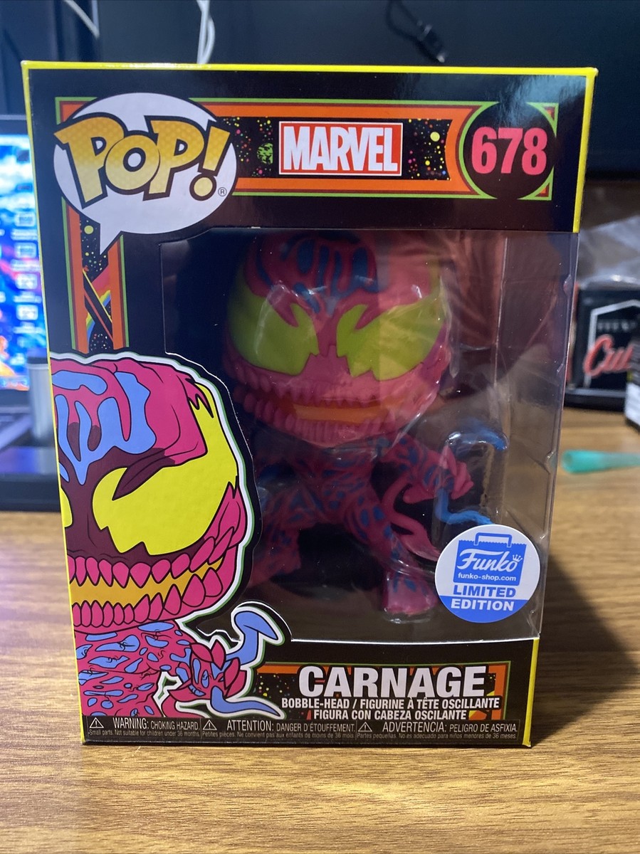 【即日発送】MARVEL カーネイジ ネオンブラックライト ケース付きFunko Funko Pop! Marvel Carnage Collectibles Exclusive #678