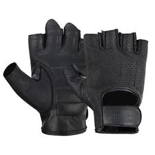 Men's Weatherlite Fingerless Motorcycle Gloves Gel Padded Palm Summer Riding