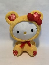 New Sanrio Hello Kitty Orange Bear Suit Costume W/ Hearts 13 Plush Round 1