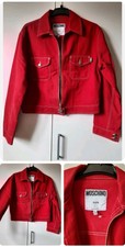 Moschino Jeans Size Uk12 14 Red Boxy Vintage Zip Jacket Made In Italy Chest 21"