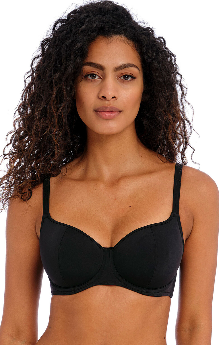 テレビ Freya 34D Jewel Cove Sweetheart Padded Bikini Top NWOT 7231 Black