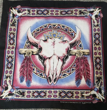 Cow Skull Horns Southwestern Design Bandana Biker Rodeo Scarf USA Christmas Gift