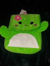 Adorable Kids Squishmallow Maritza The Cactus Flap Backpack - Green