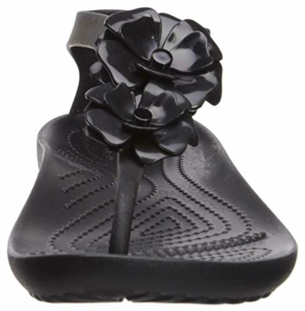New Crocs Women's Size Serena Embellish Flower Flip Flops Iconic
