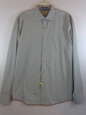 Tommy Bahama Jeans Dress Shirt Men's L Blue Stripe Long Sleeve