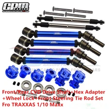 F&R CVD Drive Shaft+Hex Adapter+Wheel Lock+Front Steering Tie Rod TRAXXAS Maxx