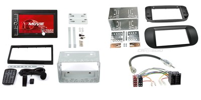 Fiat 500 ab 07 2-DIN Autoradio USD SD iPhone Android Radioblende | eBay