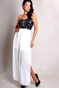 white bandeau maxi dress