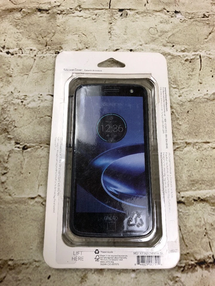 Verizon Silicone Cover Case for Moto Z Force Droid - Black Textured - Image 3 of 3