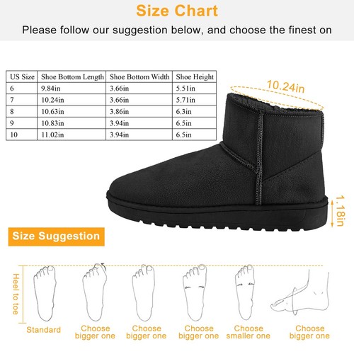 Women Winter Snow Boots Outdoor Mid-Calf Flat Warm Shoes Short Plush 6-10 Size - Picture 2 of 19