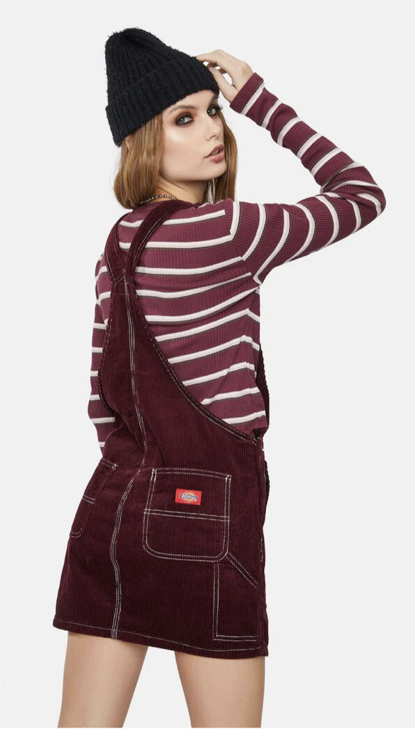 Dickies Womens Corduroy Overall Dress Gem