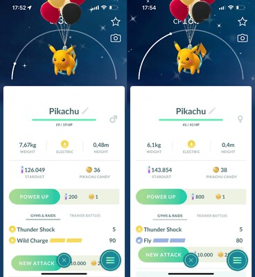 Shiny Black Balloon Flying Pikachu MaIe FemaIe - Trade - Read Description