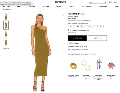 NWT REVOLVE Mary Midi Dress Not Yours to Keep Olive $248 Size SMALL | eBay