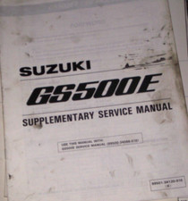 SUZUKI GS500T SUPPLEMENTARY SERVICE MANUAL 1996 (CONTENTS LISTED)
