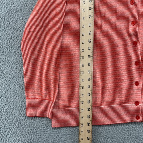 Talbots Cardigan Womens Plus Size 2X Orange Striped Knit Metallic Sweater Jacket - Picture 5 of 11