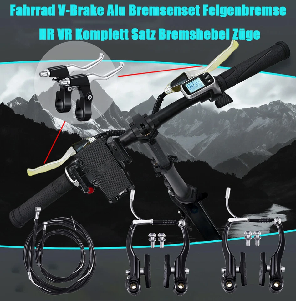 Komplett Set Fahrrad V-Brake Satz V-Bremse Vorne Hinten Bremsenset für MTB BMX - Bild 4 von 4