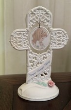 Precious Moments Figurine Cross Religious 488860 Prayer Changes Things Girl Rose