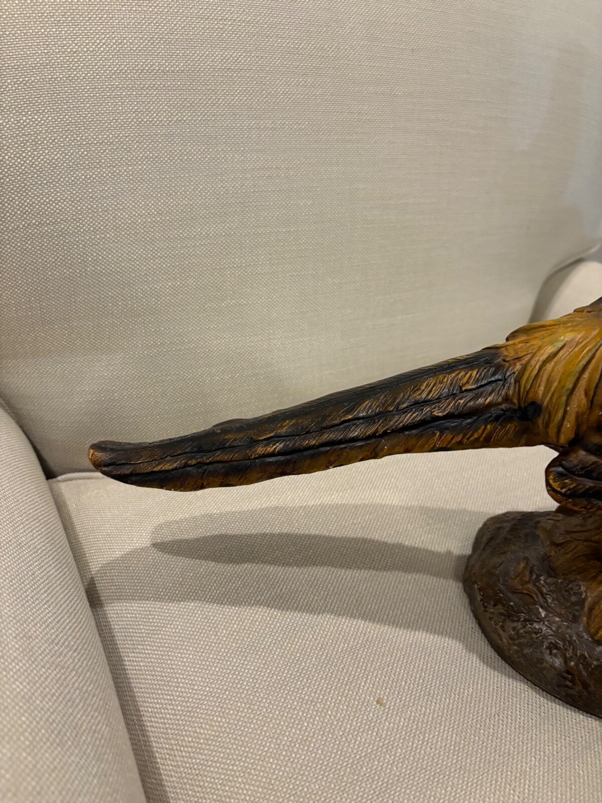 vtg pair of handpainted pheasant figurine 21x13"