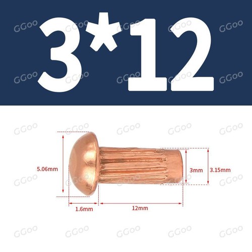 Solid Aluminium / Copper Round Head Hammer Rivets M2 M2.5 M3 M4 - 第 41/51 張圖片