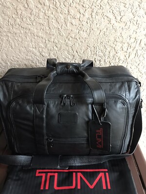 tumi leather duffle