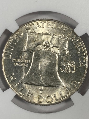 1951-D Franklin Half Dollar. .50. NGC MS64. FBL. - Picture 2 of 5