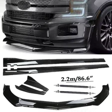 Front Bumper Lip Spoiler Chin Splitter Bod Kit Glossy Black For Ford F150 F-150