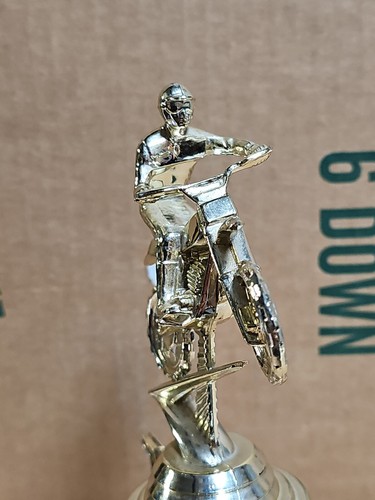 Vintage Motorcycle Trophy Topper Gold Tone Plastic 7.5" - Picture 3 of 6